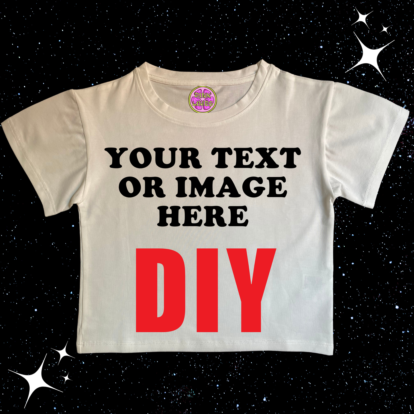 Custom Crop Tee White Shirts & Tops PinkLimes Trending Streetwear