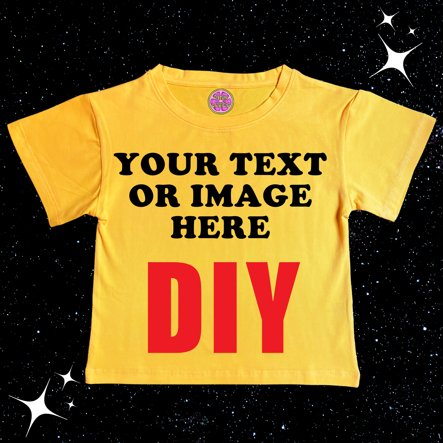 Custom Crop Tee Yellow Shirts & Tops PinkLimes Trending Streetwear