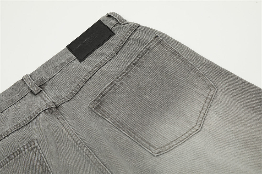Punk Waste Dirty Denim Straight Leg Jeans PinkLimes Trending Streetwear