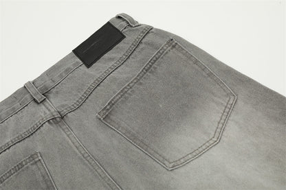 Punk Waste Dirty Denim Straight Leg Jeans PinkLimes Trending Streetwear