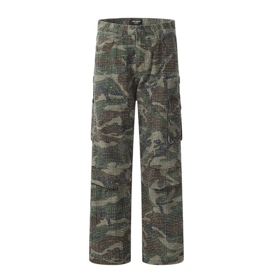 Hole Scrub Camo Paratrooper Pants Camouflage PinkLimes Trending Streetwear