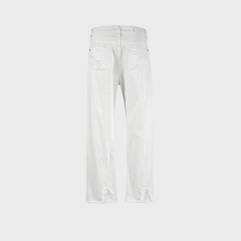 Ripped Straight Leg Jeans PinkLimes Trending Streetwear