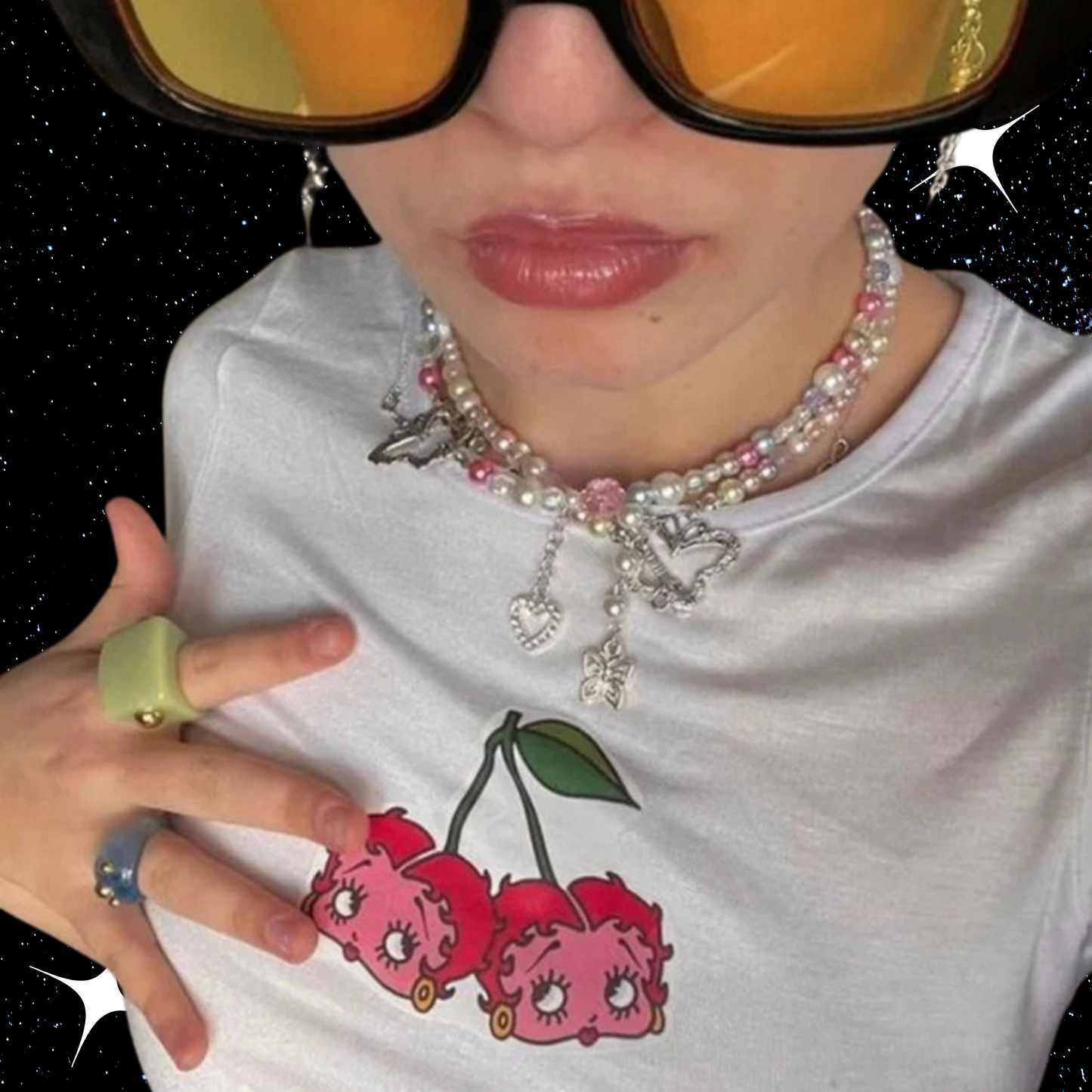 Cherry Dice Crop Tee