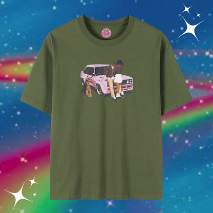 Car Love Baggy Tee Army Green