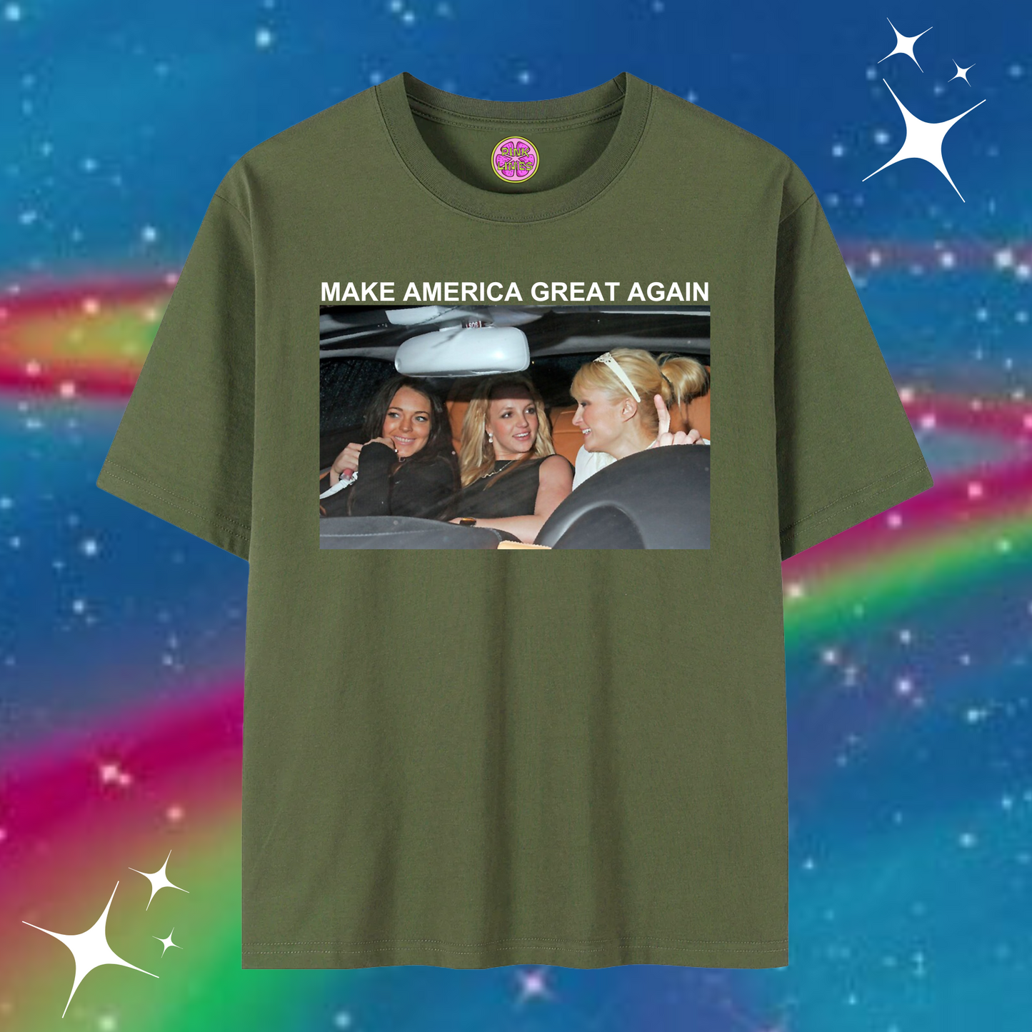 Make America Great Again Baggy Tee Army Green