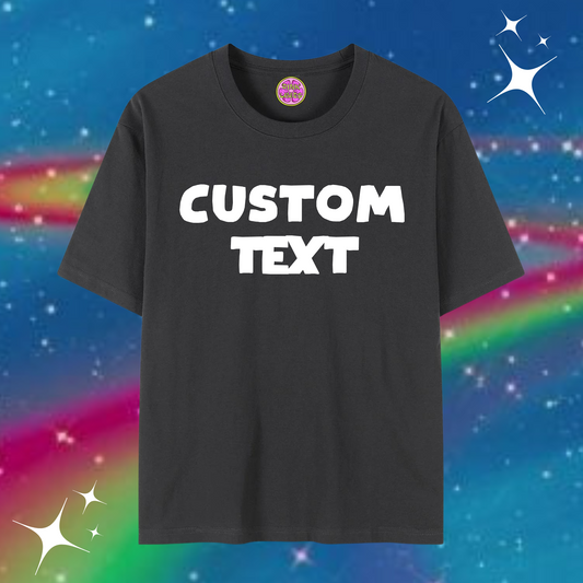 Custom Text Baggy Tee Black