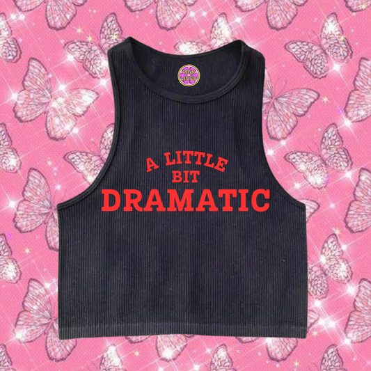 A Little Bit Dramatic Crop Tank Top Black Shirts & Tops PinkLimes Trending Streetwear