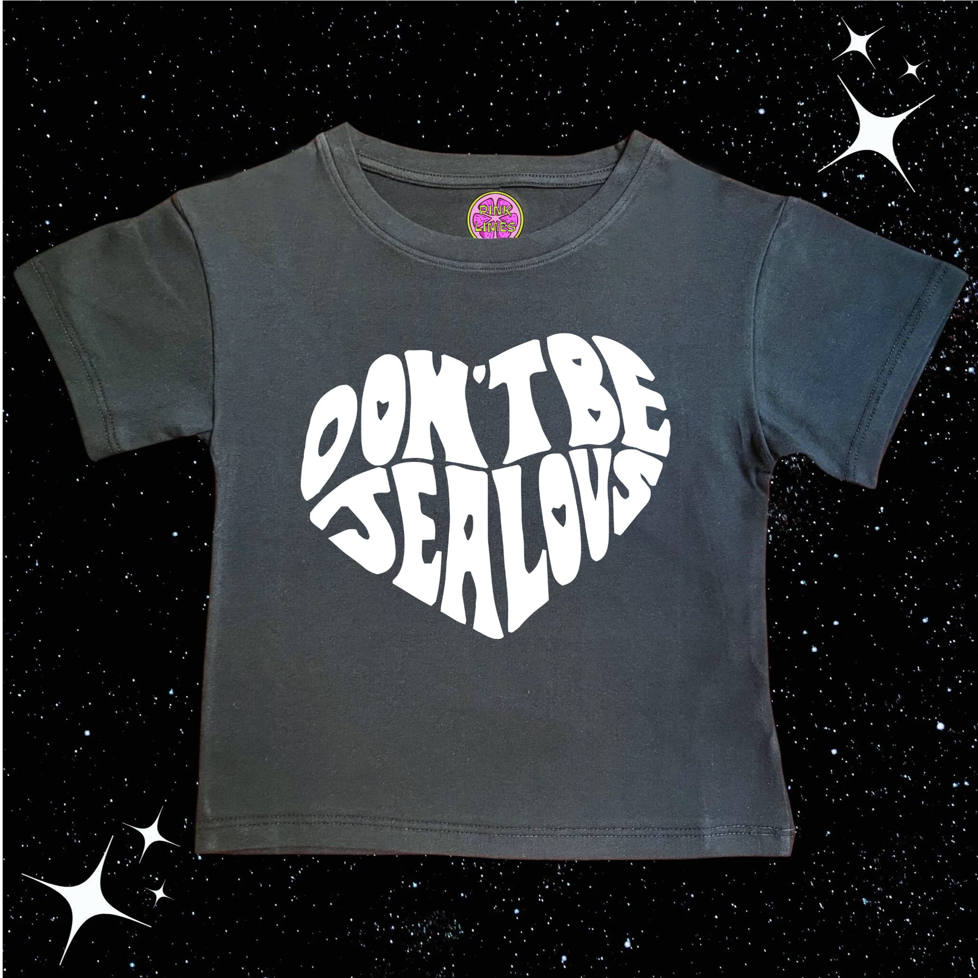 Don't Be Jealous Crop Tee Black