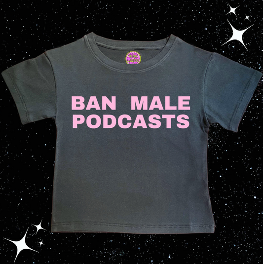 Ban Male Podcasts Crop Tee Black