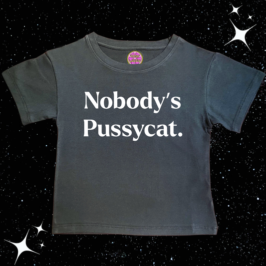 Nobody's Pussycat Crop Tee Black