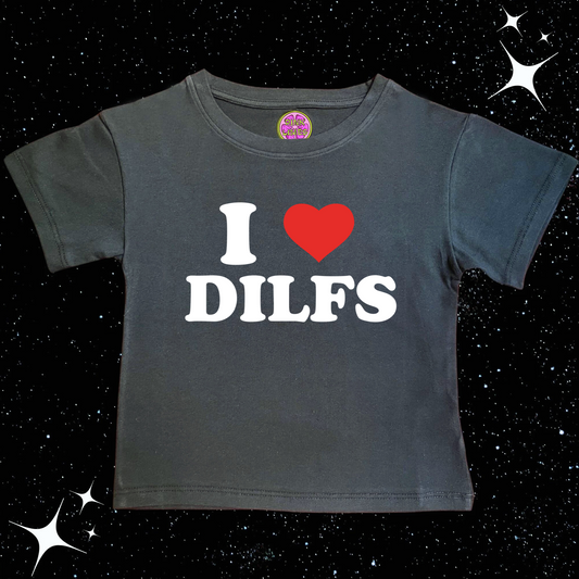 I Love DILFS Crop Tee Black