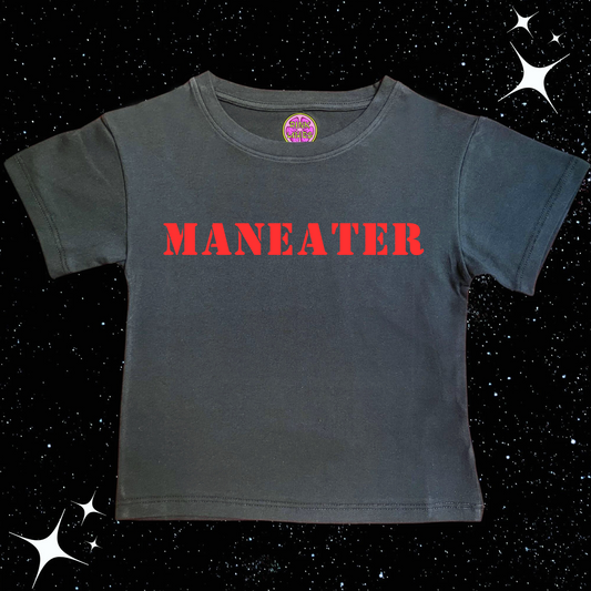 MANEATER Crop Tee Black