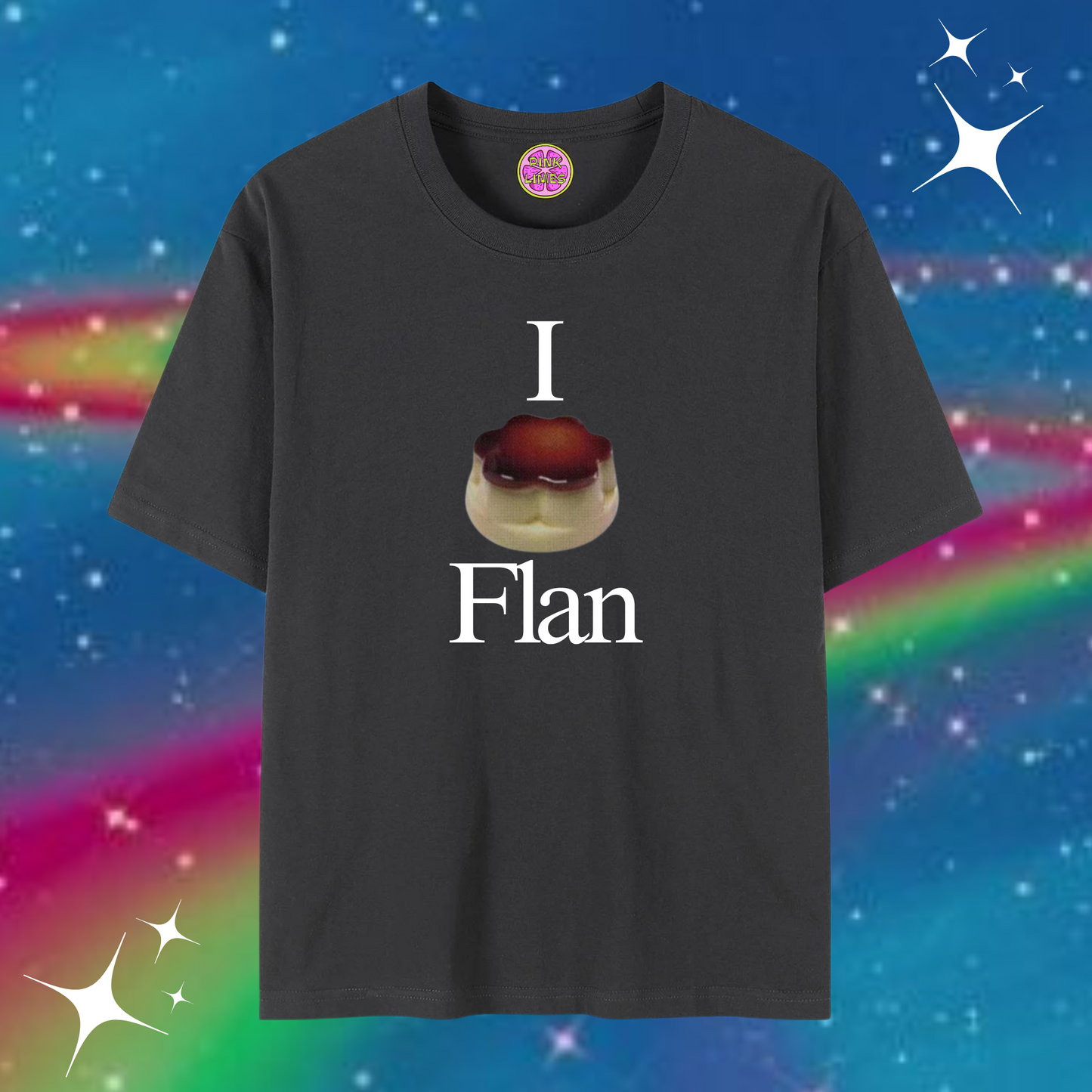 I Love Flan Baggy Tee Black