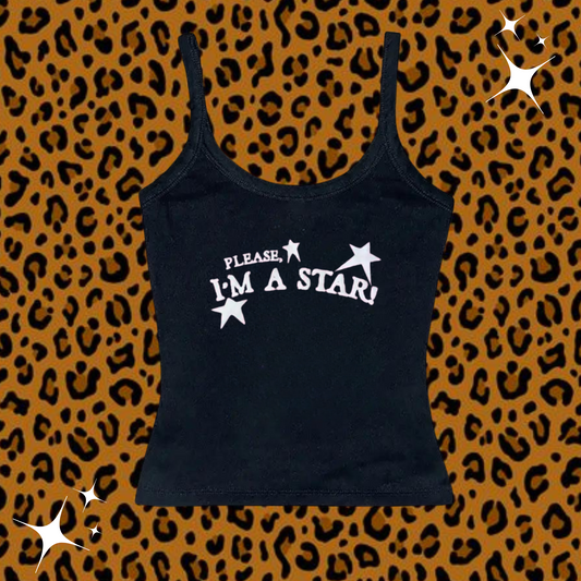 Please I'm A Star Camisole Top Black