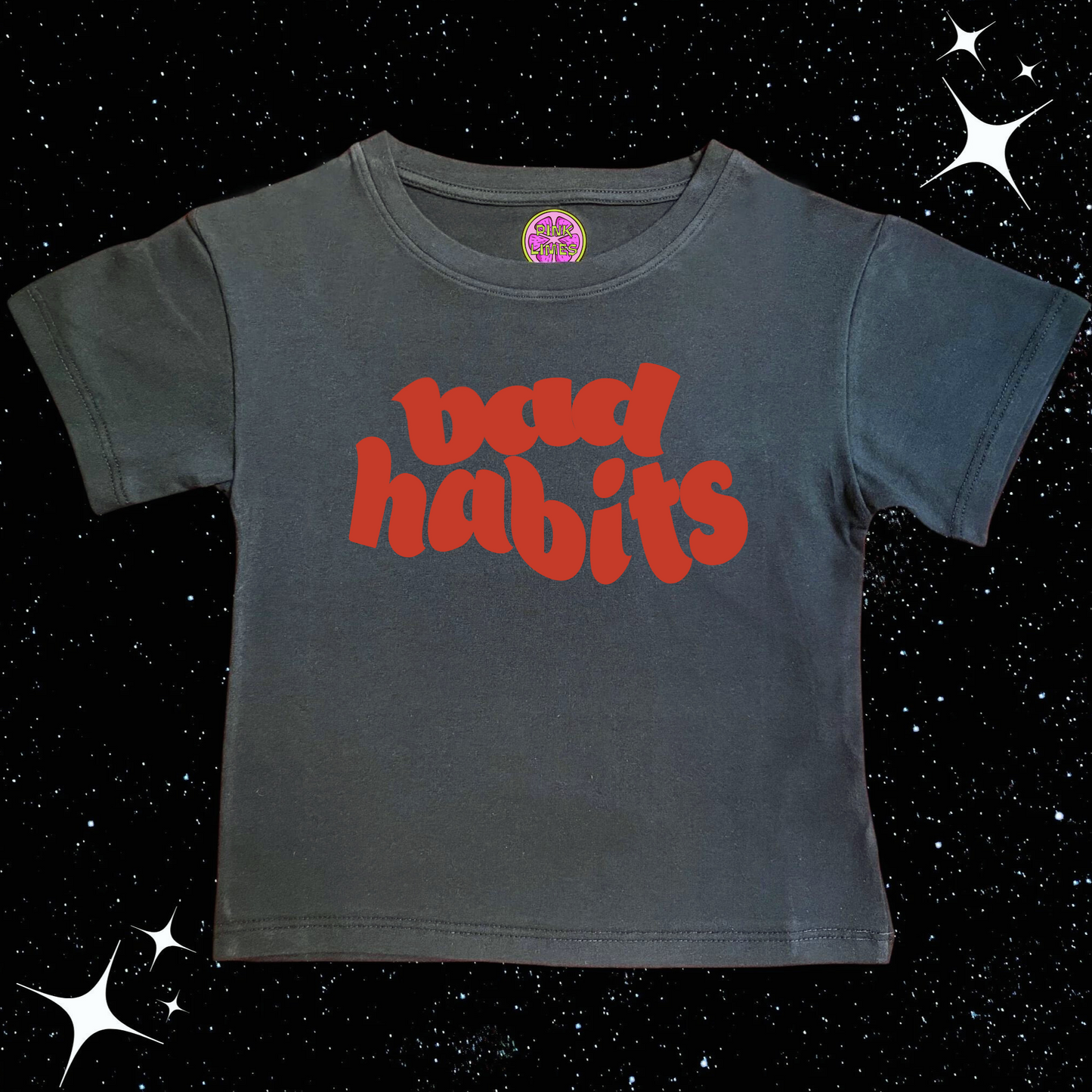 Bad Habits Black Crop Tee