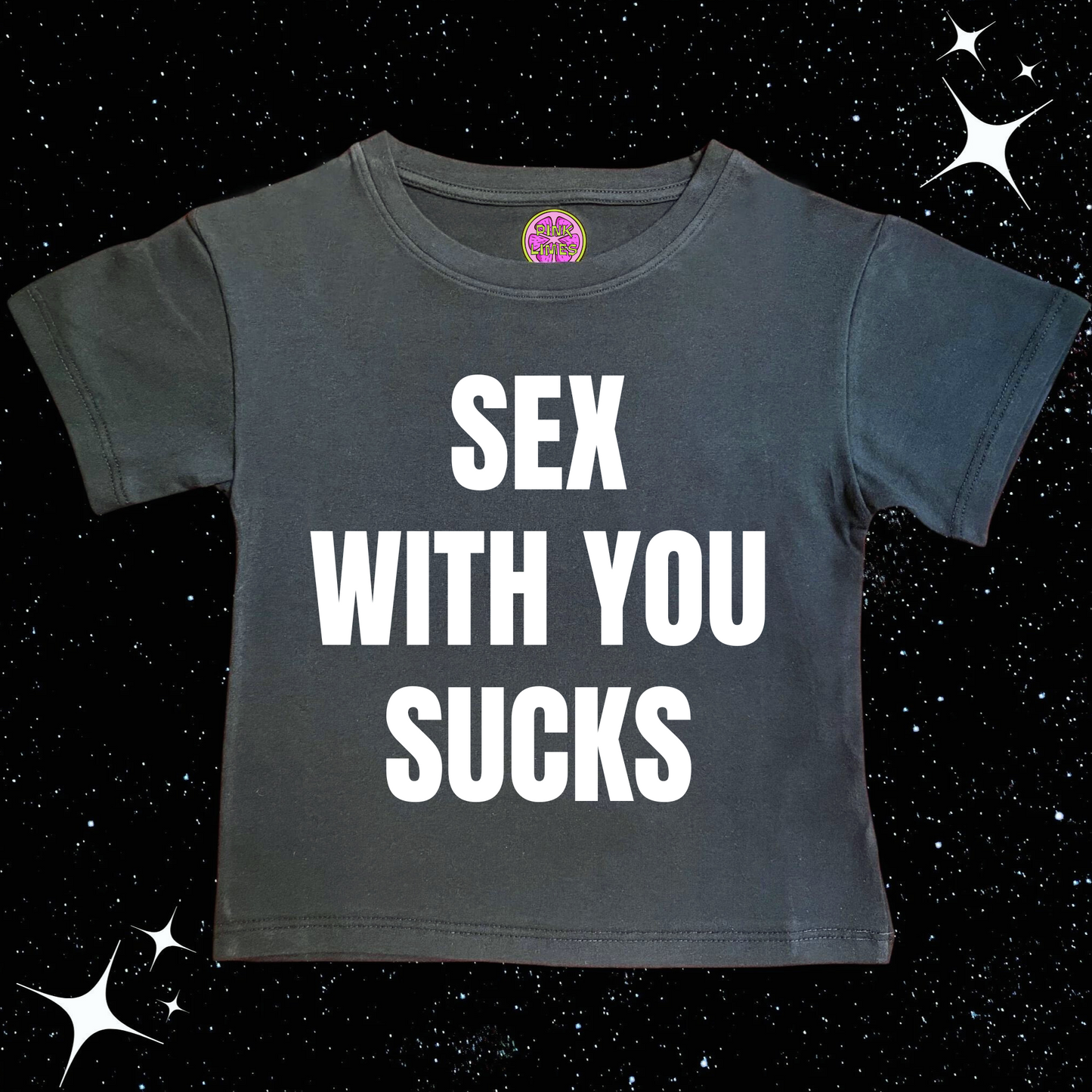 S*x With You Sucks Crop Tee Black