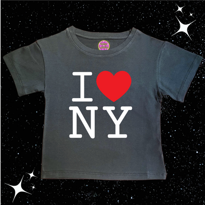 I Love NY Crop Tee Black