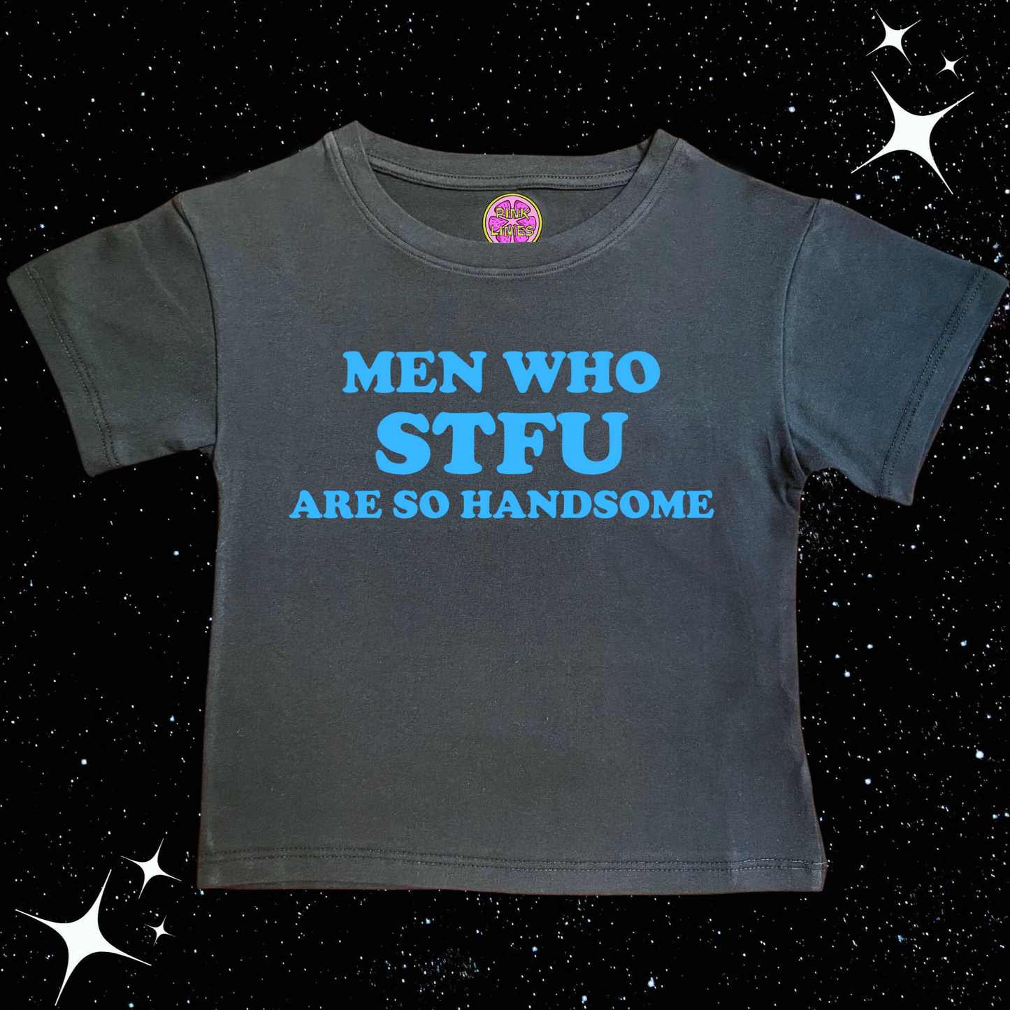 Men Who STFU Are So Handsome Crop Tee Black