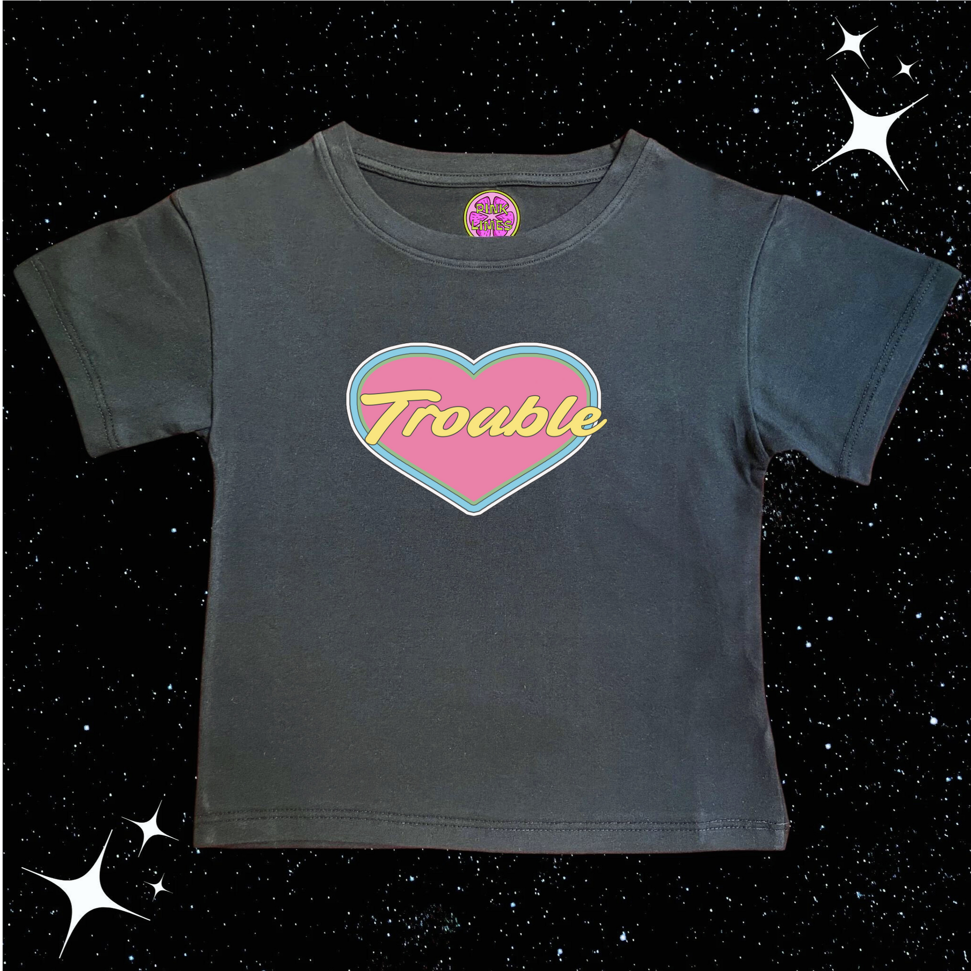 Trouble Crop Tee Black