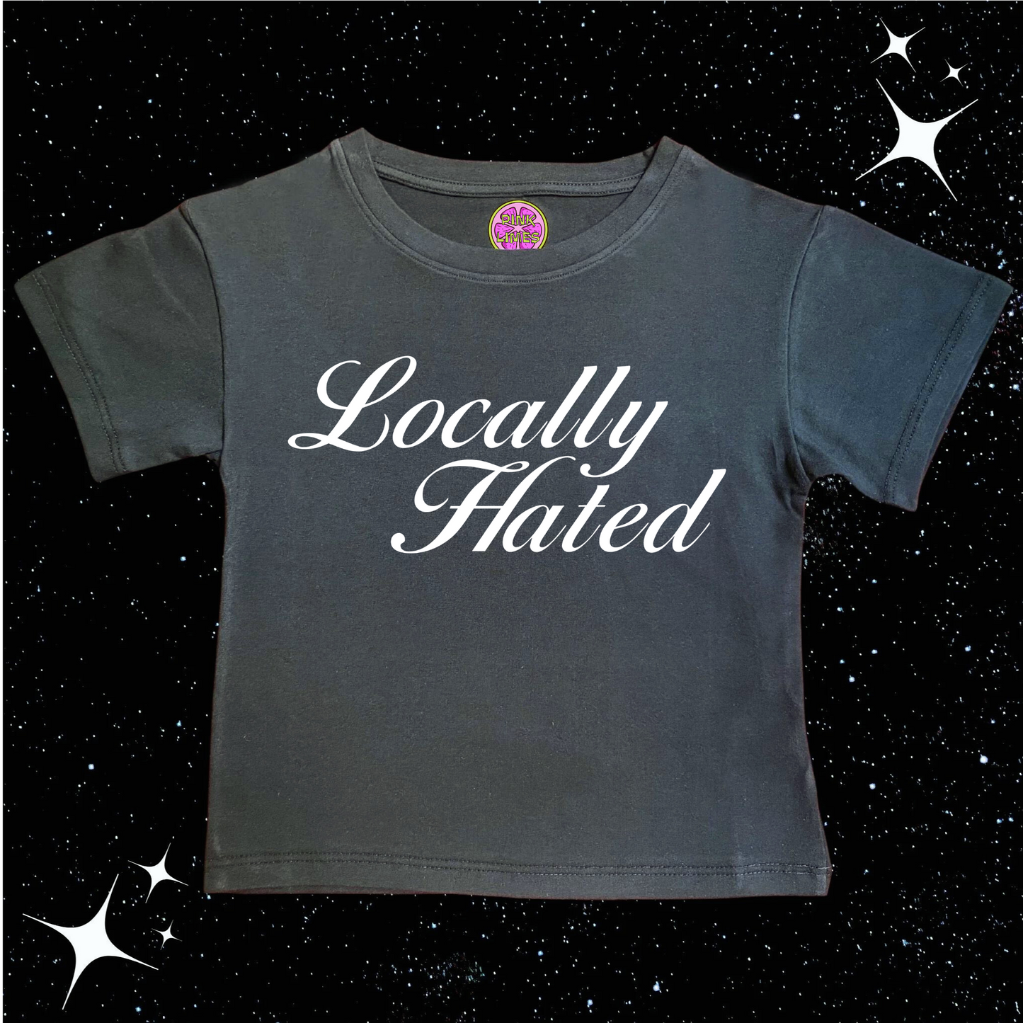 Locally Hated Crop Tee Black