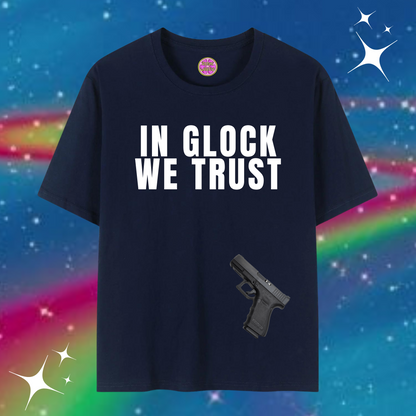 In Glock We Trust Baggy Tee Dark Blue