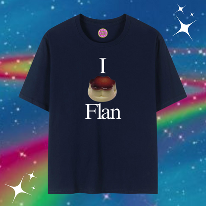 I Love Flan Baggy Tee Dark Blue