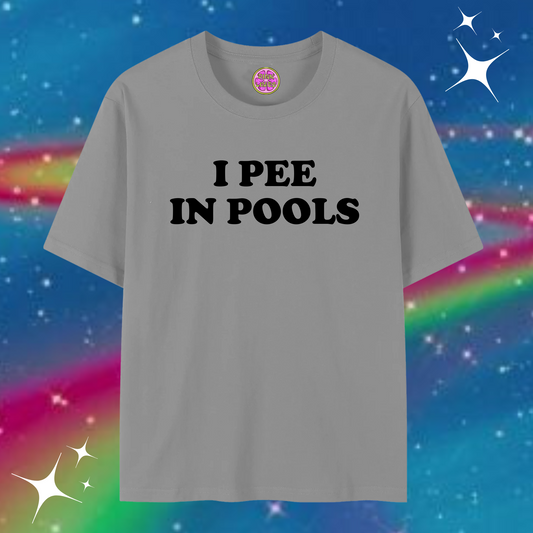 I Pee In Pools Baggy Tee Gray