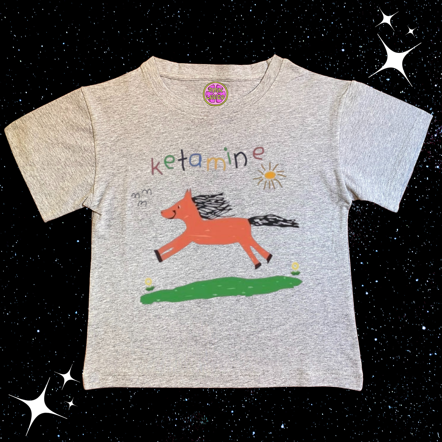 K*tamine Kids Drawing Crop Tee Grey