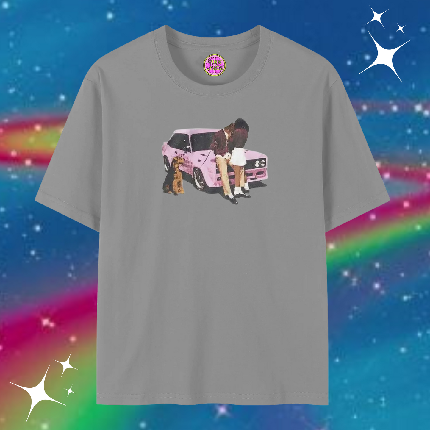 Car Love Baggy Tee Gray