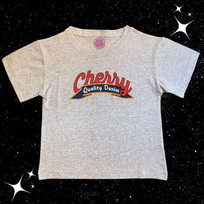 Cherry Crop Tee Grey