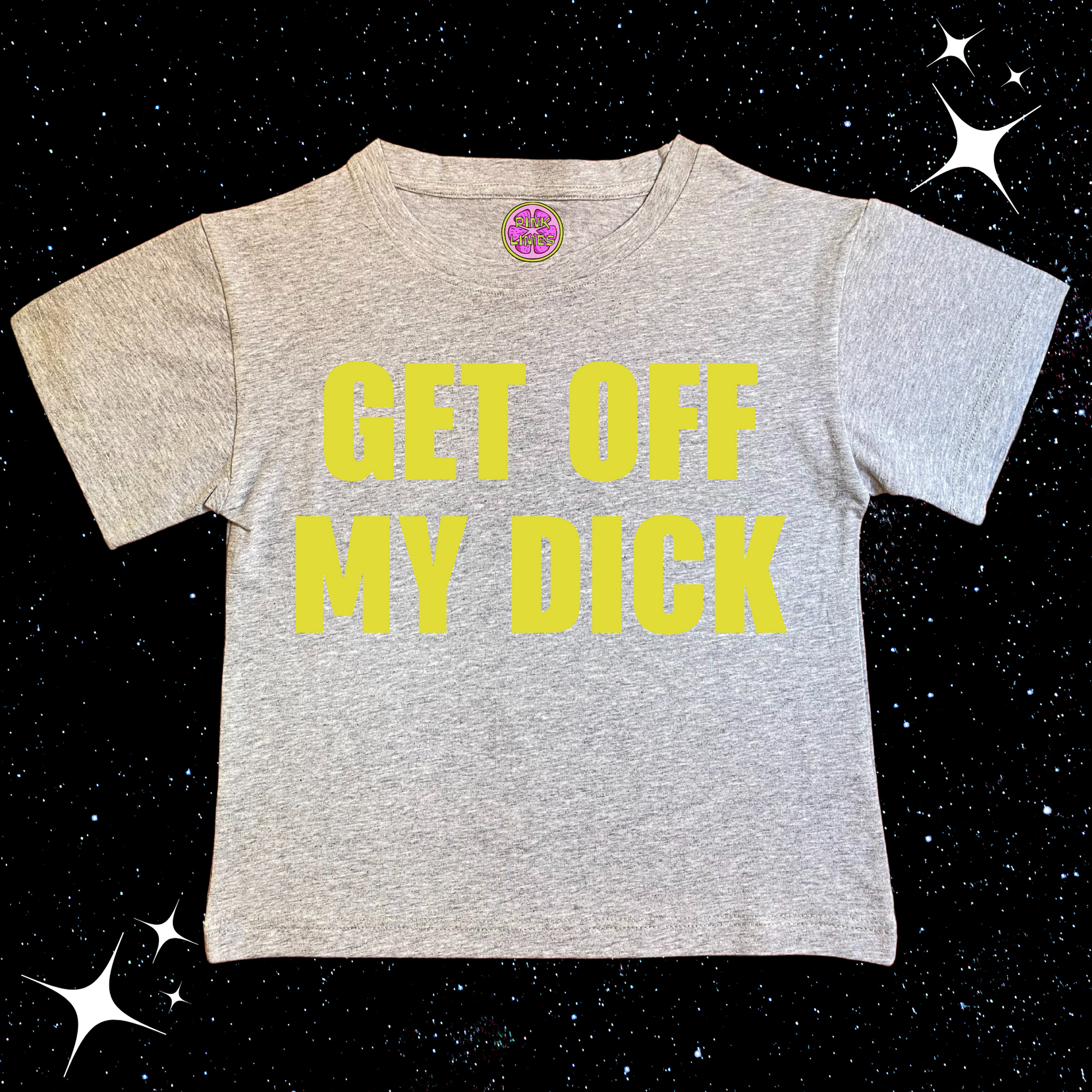 Get Off My D*ck Crop Tee Grey