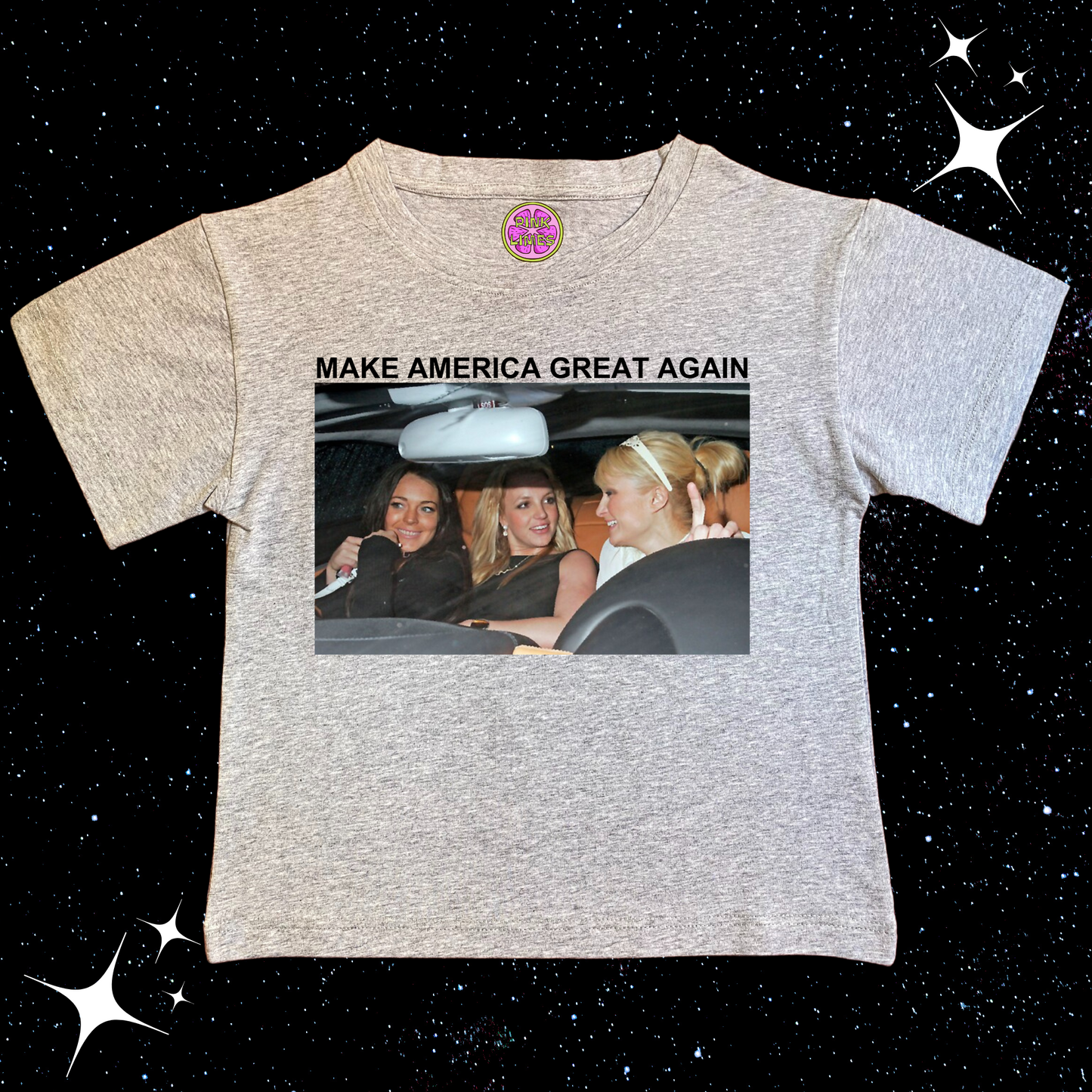 Make America Great Again Crop Tee Grey