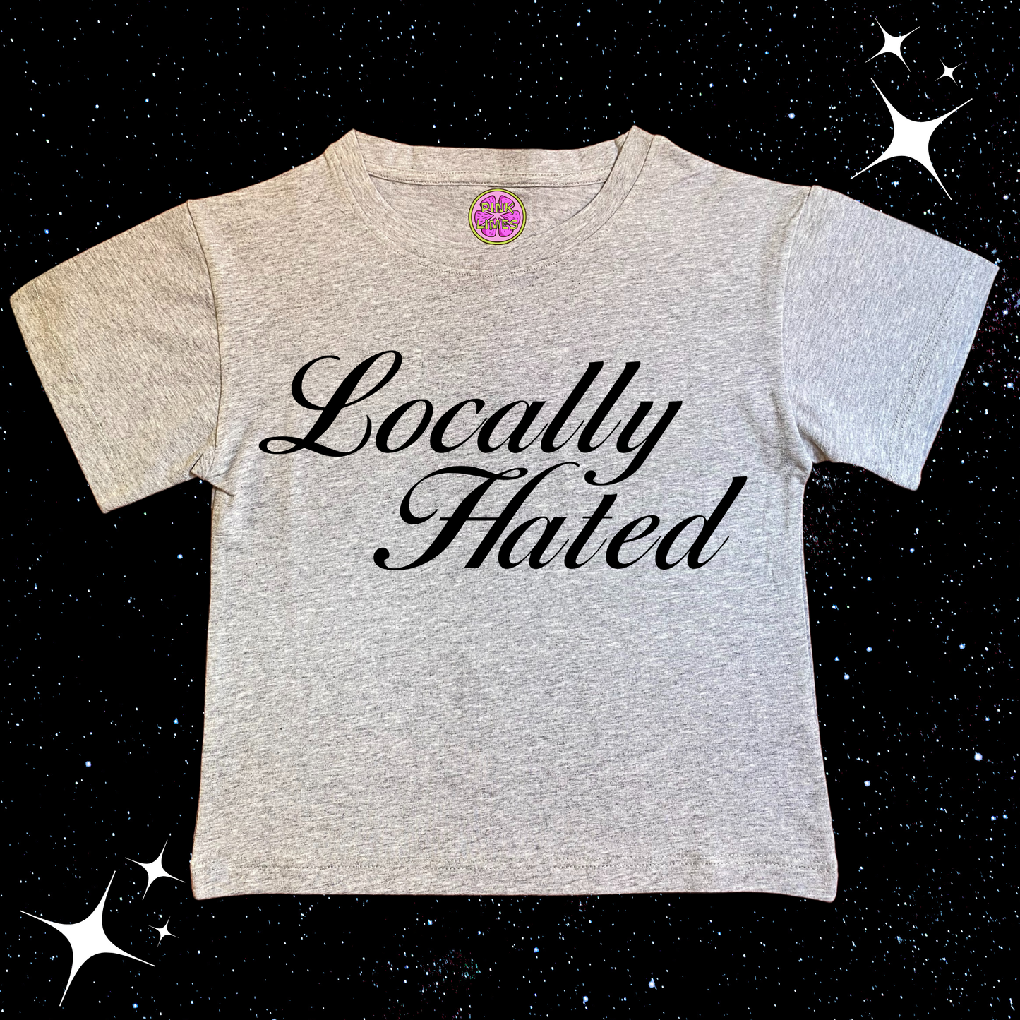 Locally Hated Crop Tee Grey