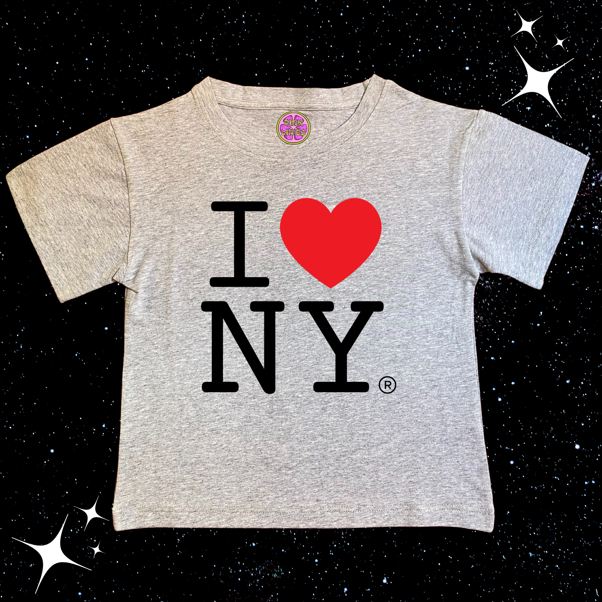 I Love NY Crop Tee Grey