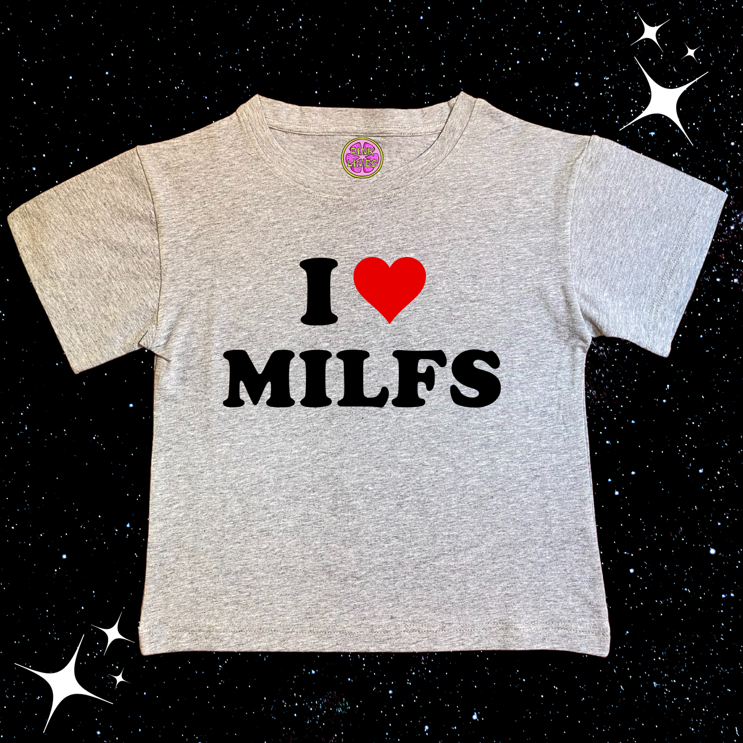 I Love MILFS Crop Tee Grey