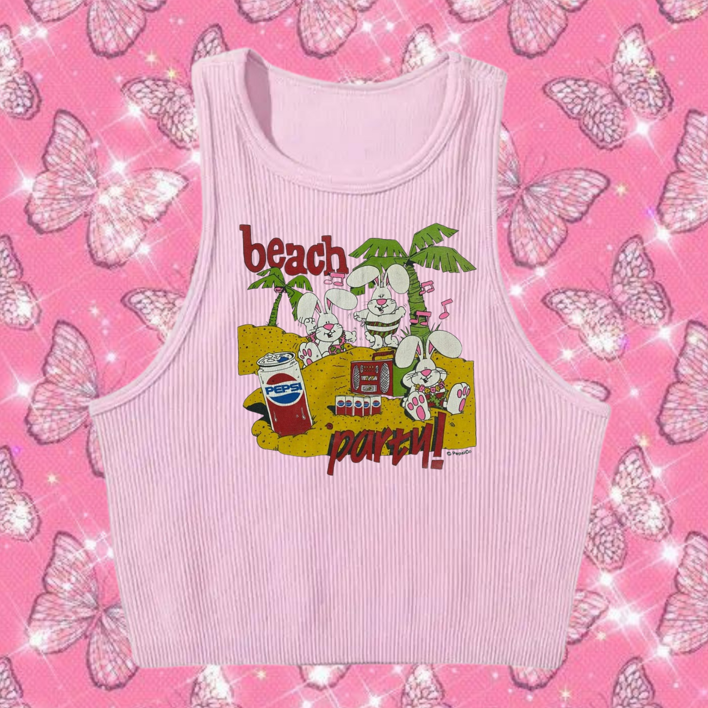 Beach Party Crop Tank Top Light Purple