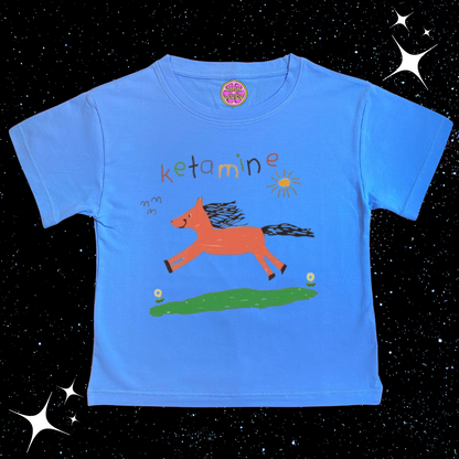 K*tamine Kids Drawing Crop Tee Lake Blue