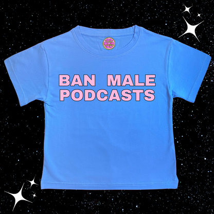 Ban Male Podcasts Crop Tee Lake Blue