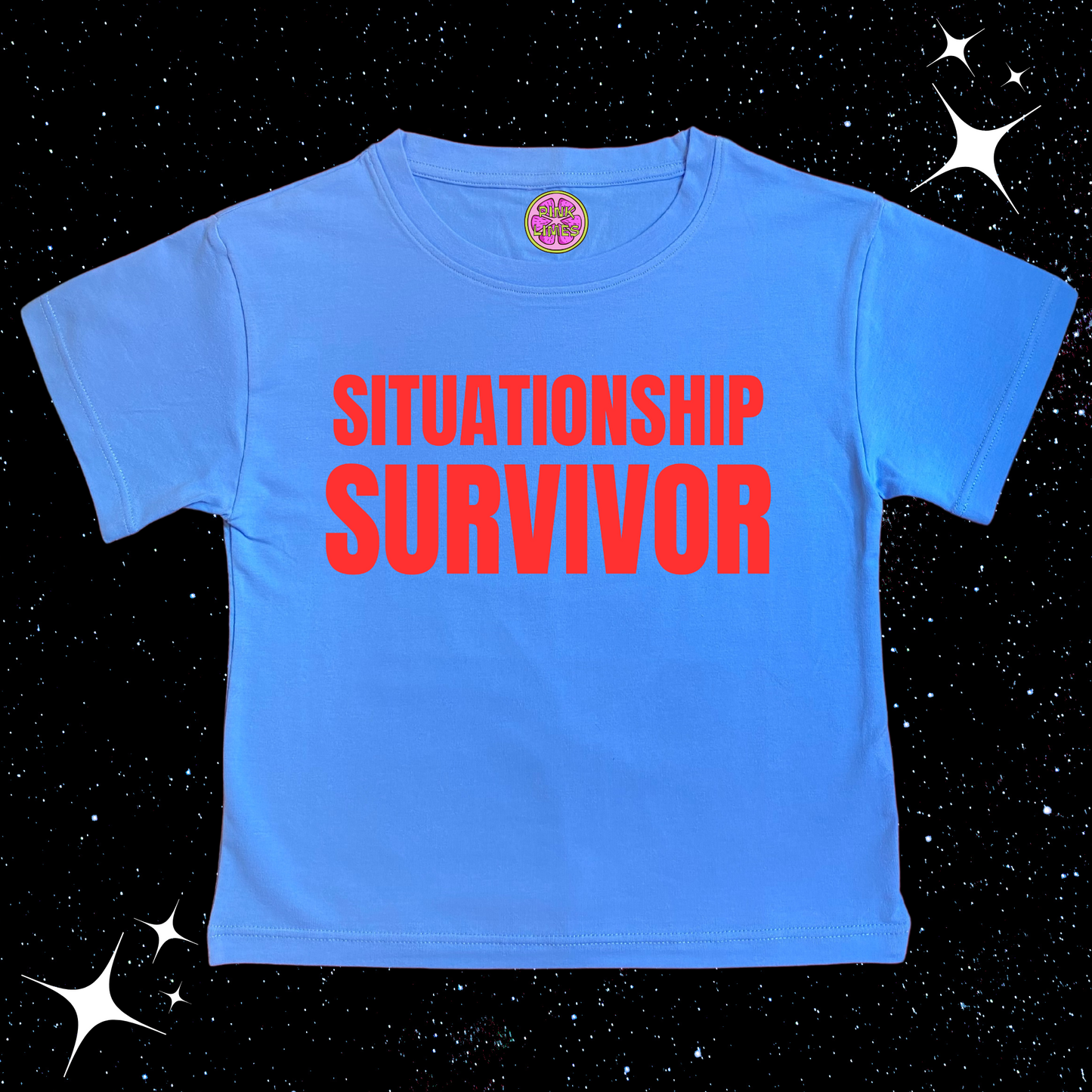 Situationship Survivor Crop Tee Lake Blue