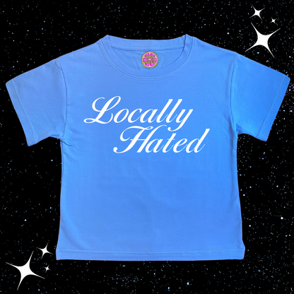 Locally Hated Crop Tee Lake Blue