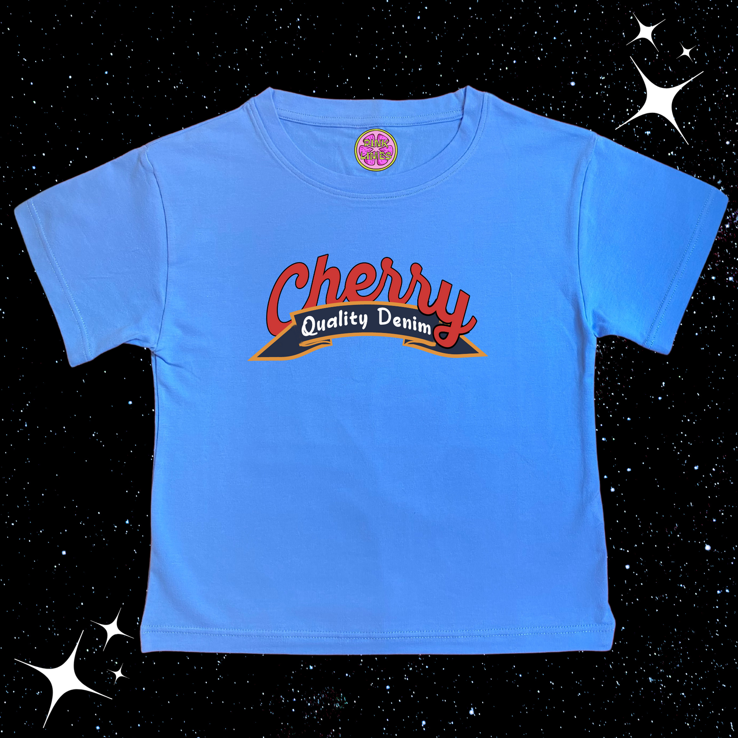 Cherry Crop Tee Lake Blue