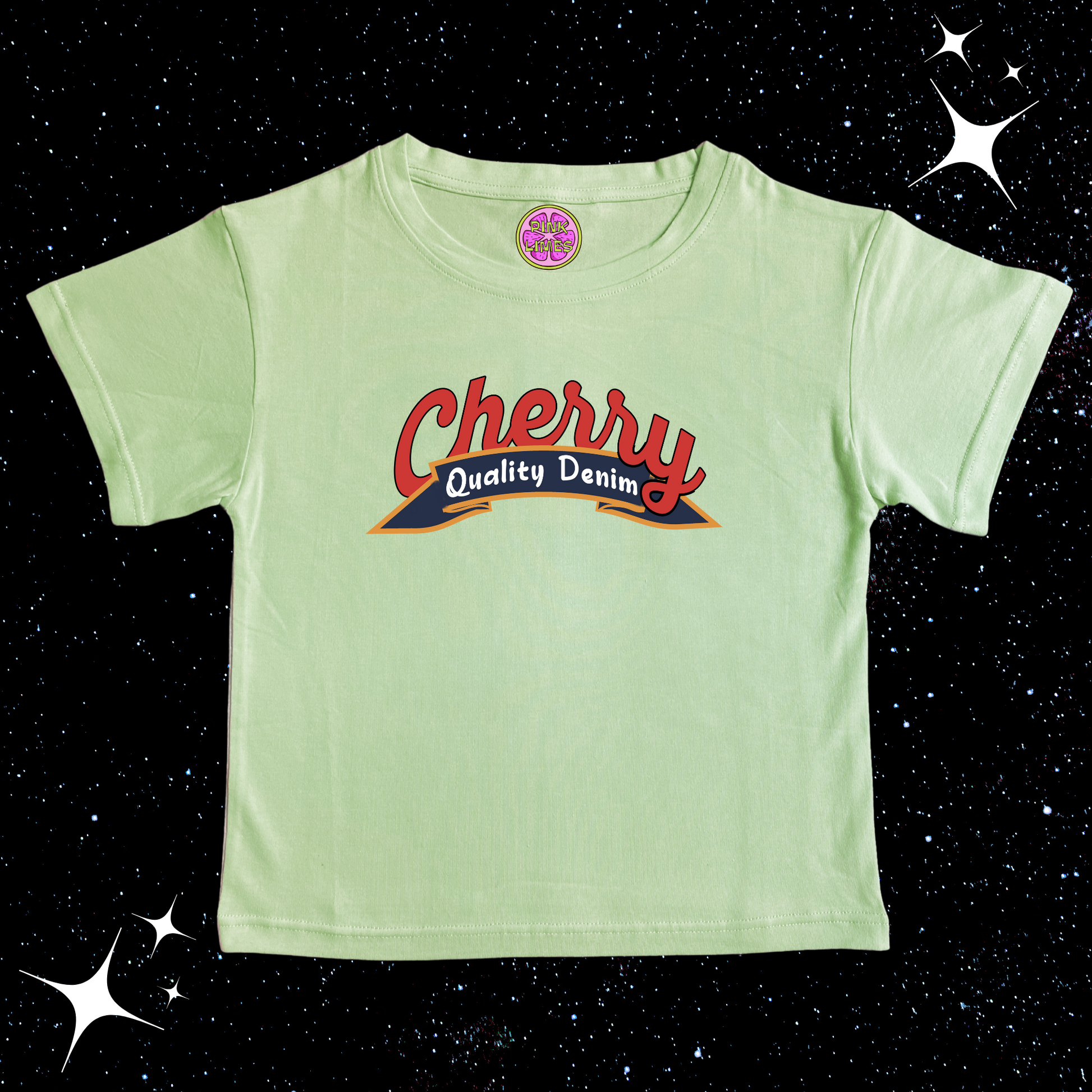 Cherry Crop Tee Light Green