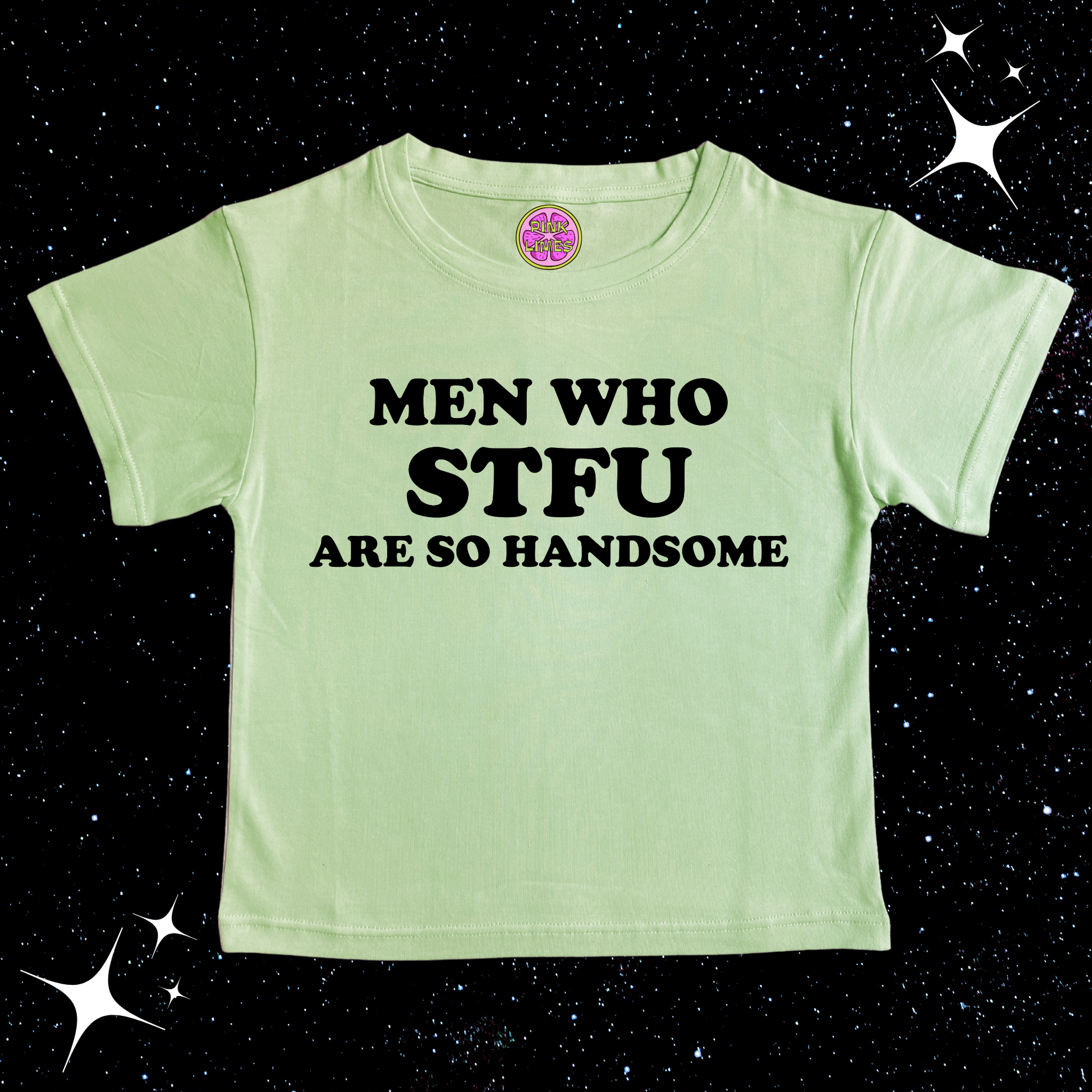 Men Who STFU Are So Handsome Crop Tee Light Green