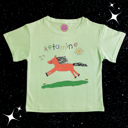 K*tamine Kids Drawing Crop Tee Light Green