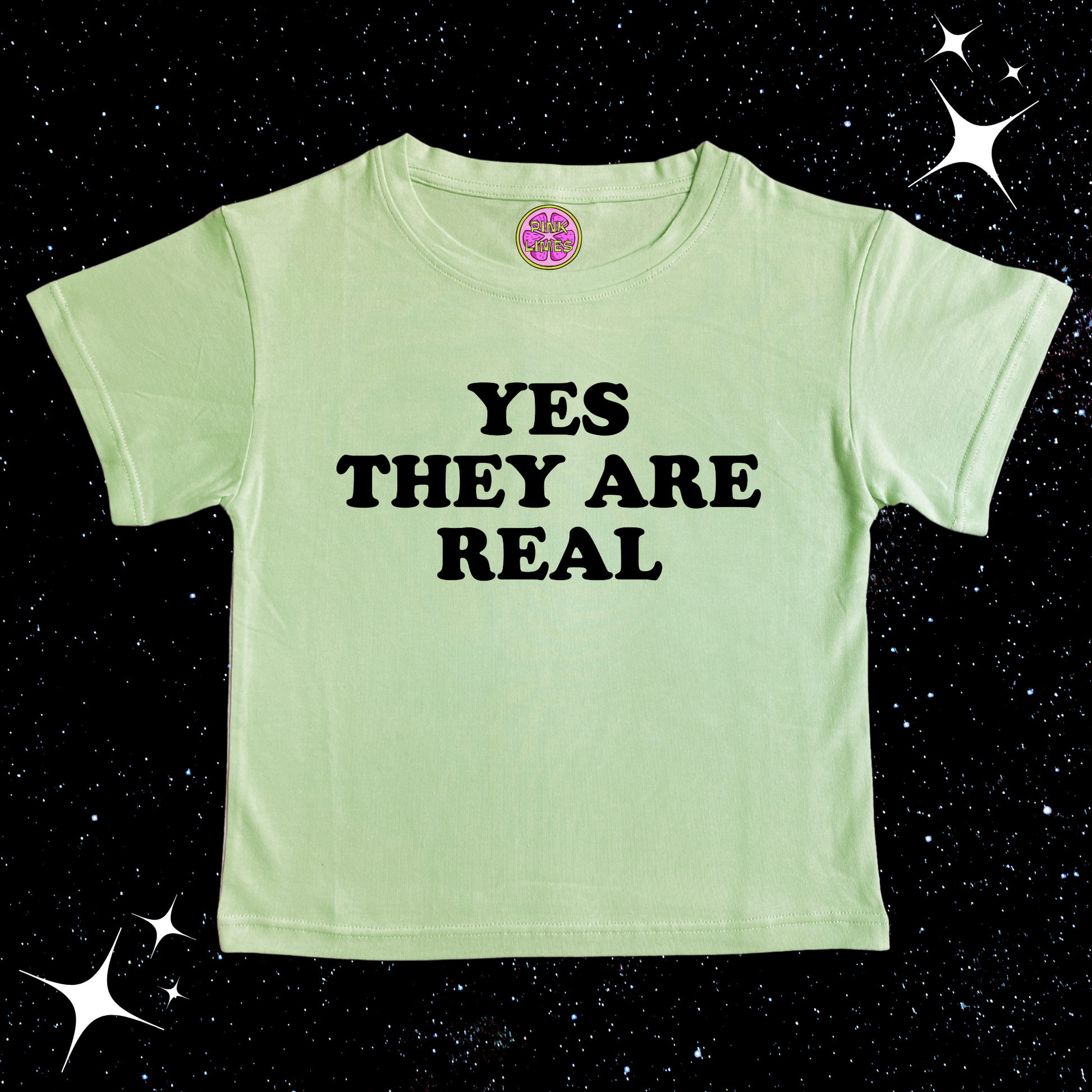 Yes They Are Real Crop Tee Light Green