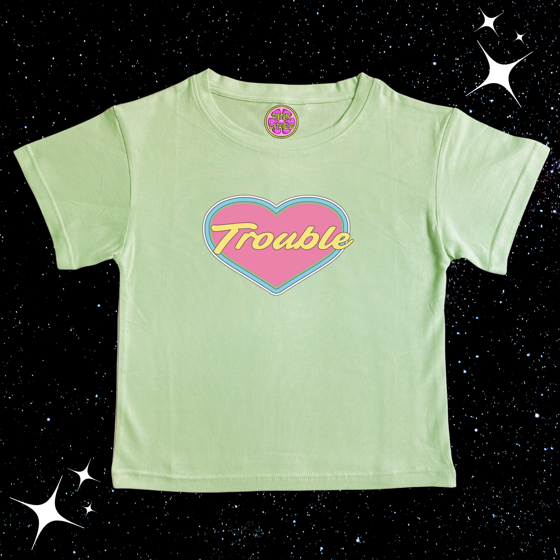 Trouble Crop Tee Light Green