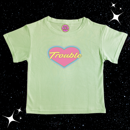 Trouble Crop Tee Light Green