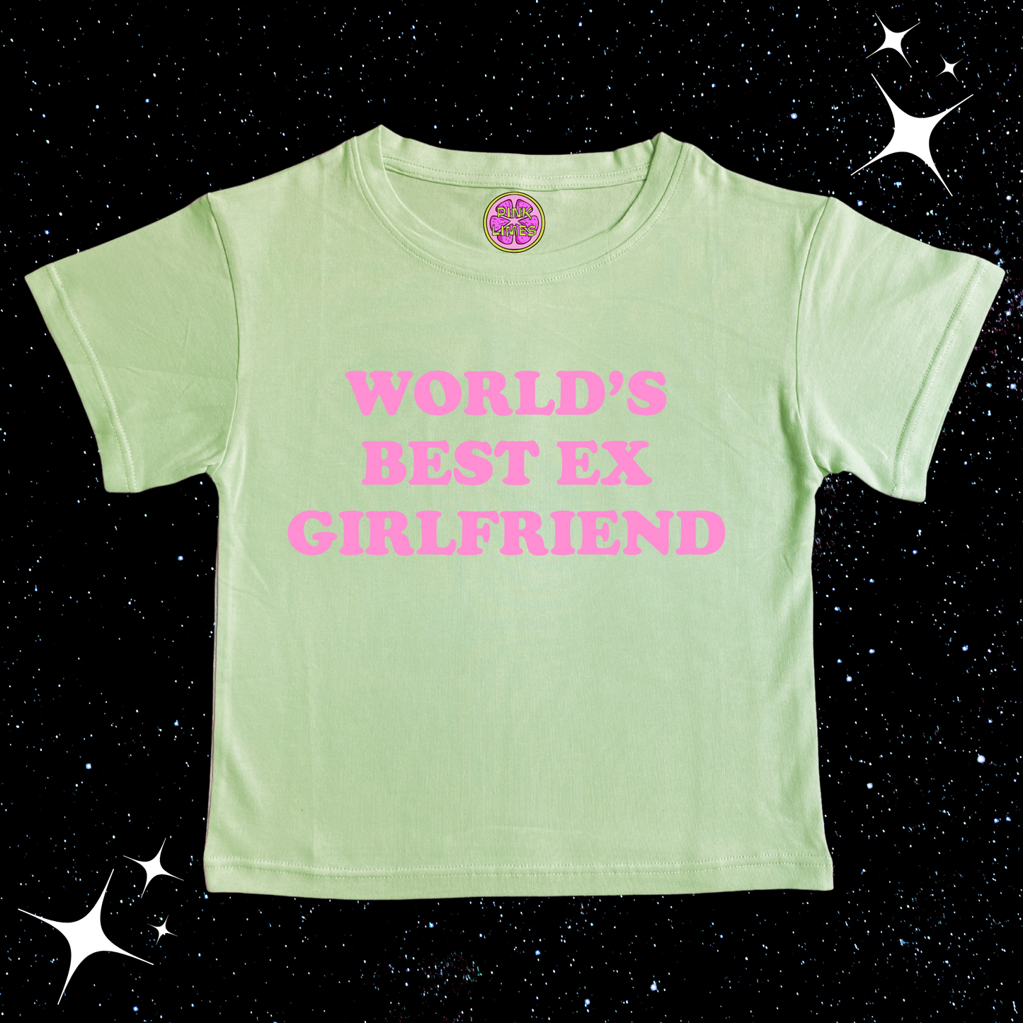 Worlds Best Ex Girlfriend Crop Tee Light Green