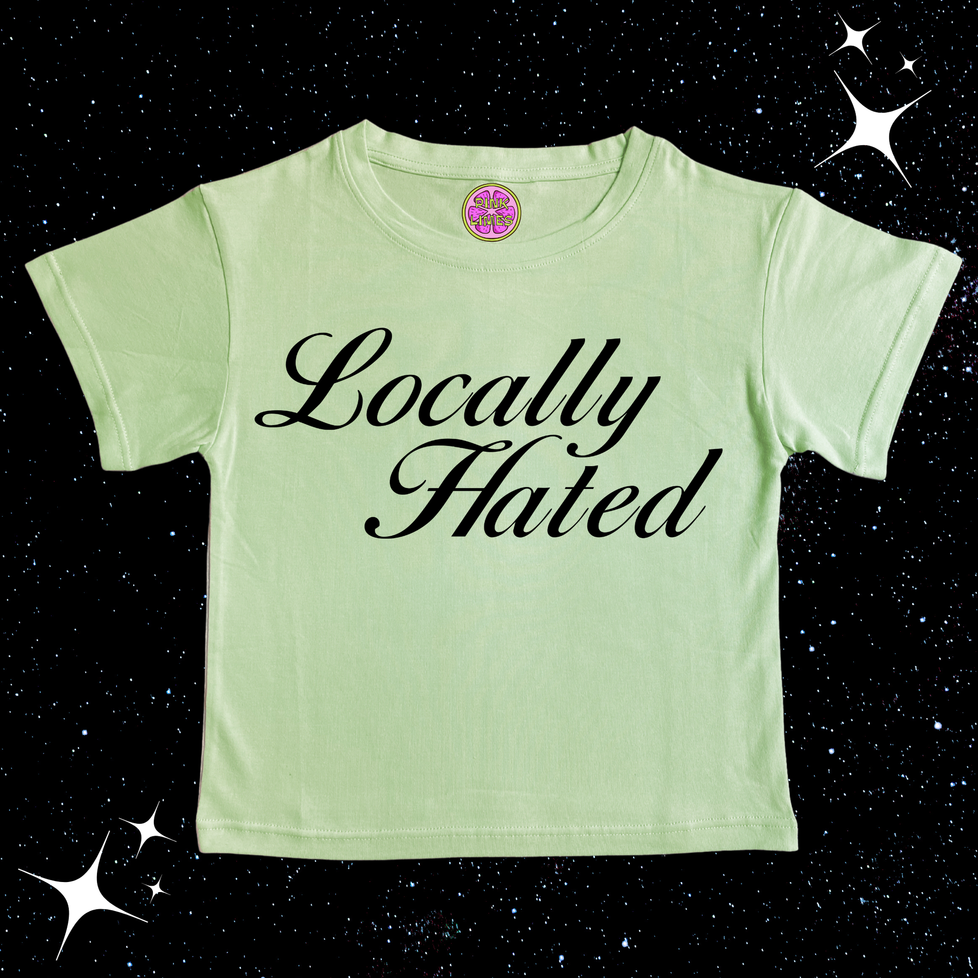 Locally Hated Crop Tee Light Green