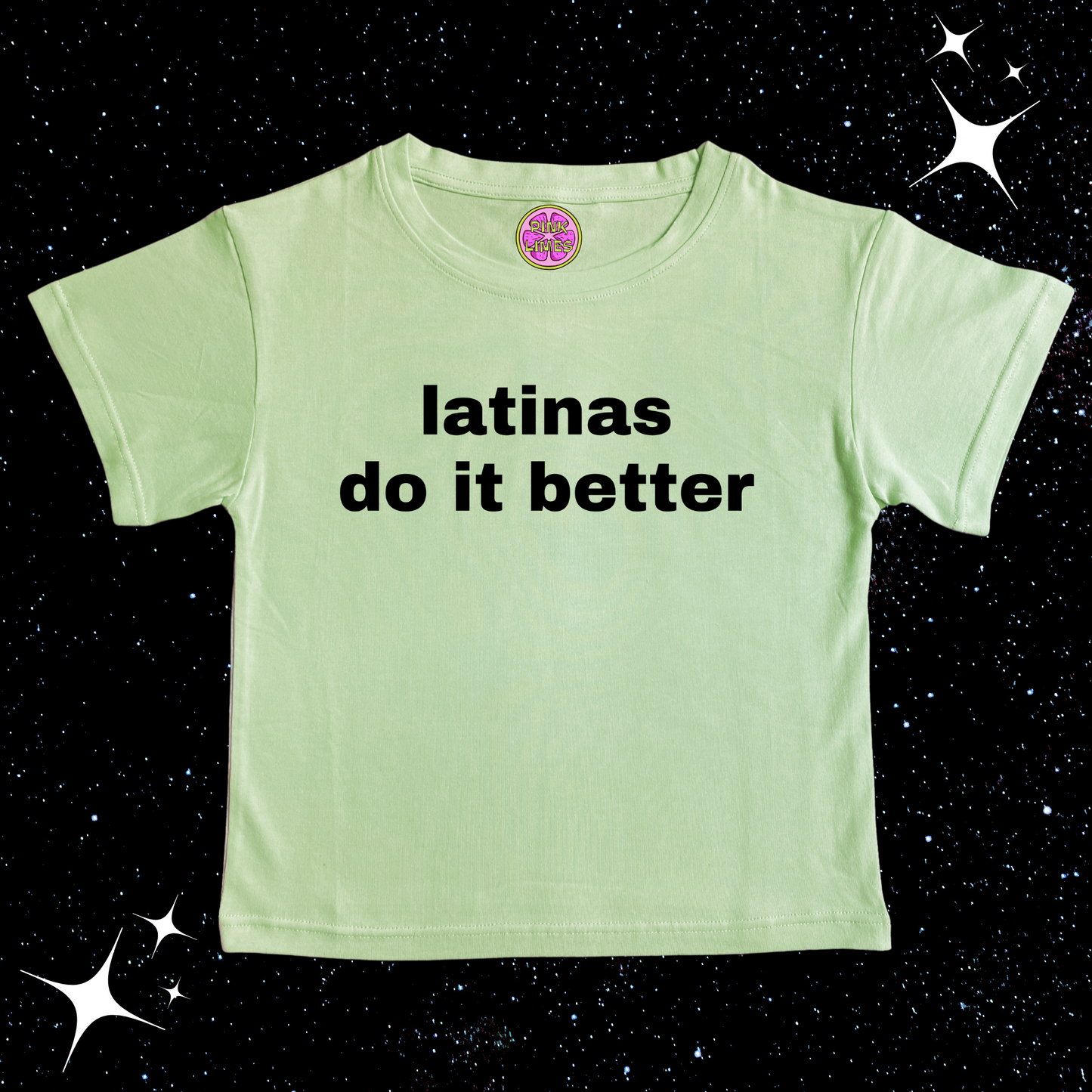 Latinas Do It Better Crop Tee Light Green